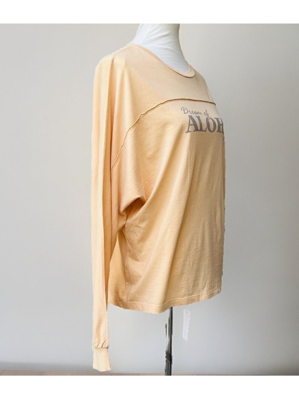Roxy Aloha Dreams Tee M Orange Embroidered Long Sleeve Top - Picture 4 of 7